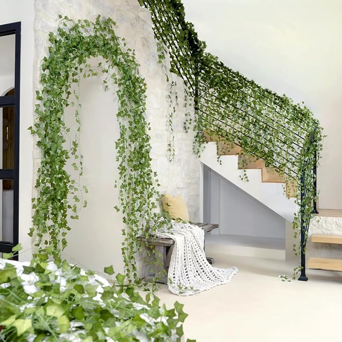CQURE 240 Pack 1680Ft Artificial Ivy Fake Vines, Ivy Garland Greenery Garland - Image 9