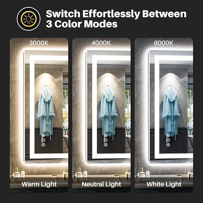 Briivue 24x36 Inch LED Bathroom Mirror - Image 5
