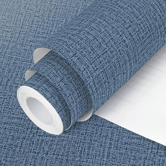 Blue Wallpaper Grasscloth Peel and Stick Wallpaper 17.7inch x 118.1inch by lenify