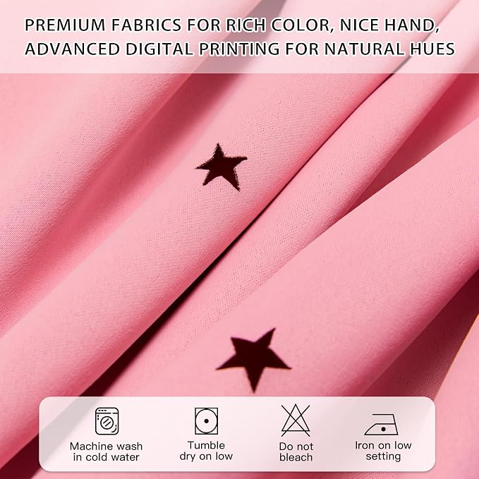 XiDi Pink Curtains for Bedroom, Girls Room Blackout Curtains, Kids Room - Image 6