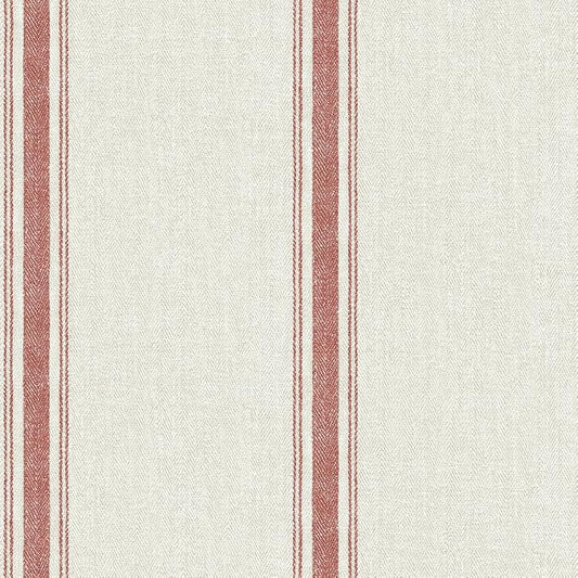 Chesapeake 3115-12464 Linette Burnt Sienna Fabric Stripe Wallpaper, Burnt Sienna by Chesapeake
