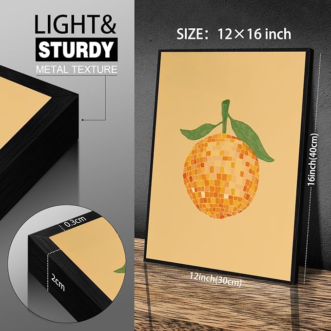 Retro Funky Orange Canvas Wall Art Fashion Disco Ball Aesthetic Posters 12X16 - Image 2