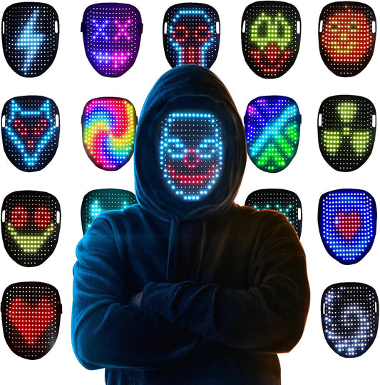 Mr.Pang LED Mask Light up Mask with Gesture Sensing, Cool Face Transforming Mask, Perfect Gifts for Halloween Christmas Birthday Cosplay Party