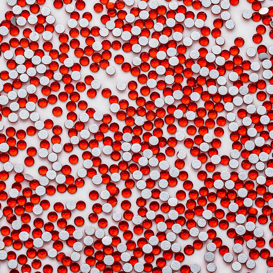 3000Pcs Ruby Red Crystal Rhinestones,Glass Flatback Rhinestones Mini Gemstones for Nail Face Makeup Art Crafts Clothes Decoration -(SS8,2.4mm,Ruby Red)