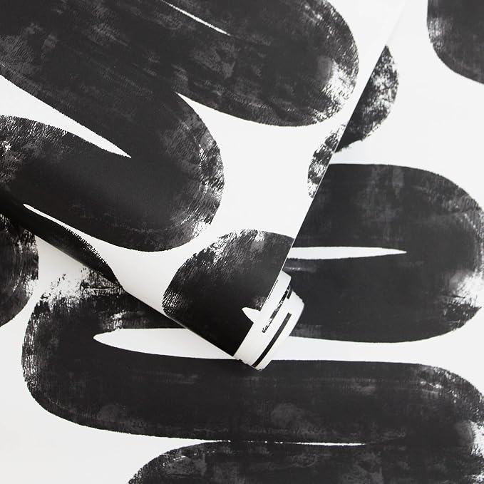 Tempaper x Bobby Berk White & Black Wiggle Room Removable Peel and Stick - Image 6