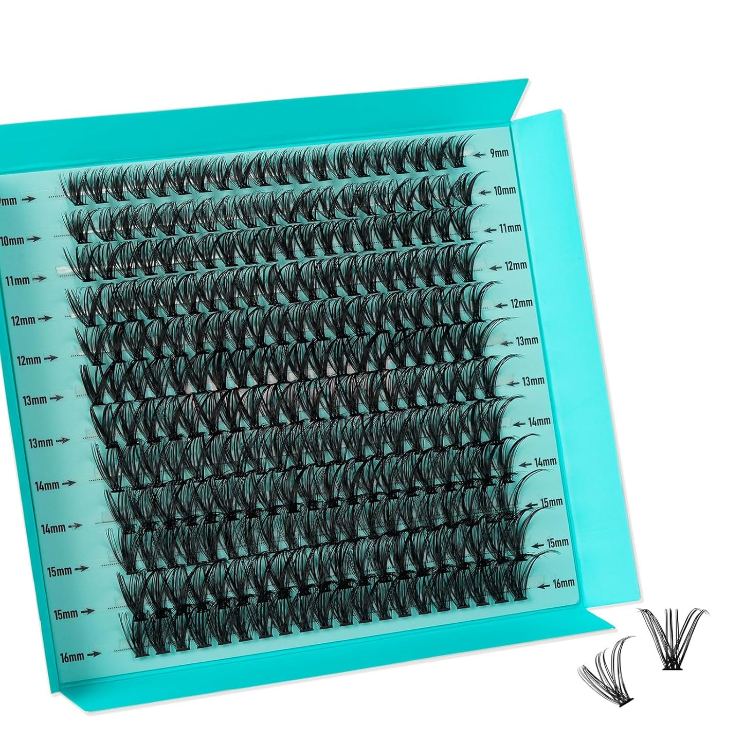 Lash Clusters 240pcs Eyelashes Cluster Individual Wispy Lashes Thin Band for D Curl Lash Extension Eyelashes for Beginners at Home,False Eyelashes Soft Eyelash Clusters(30D,D-Mix9-16mm)