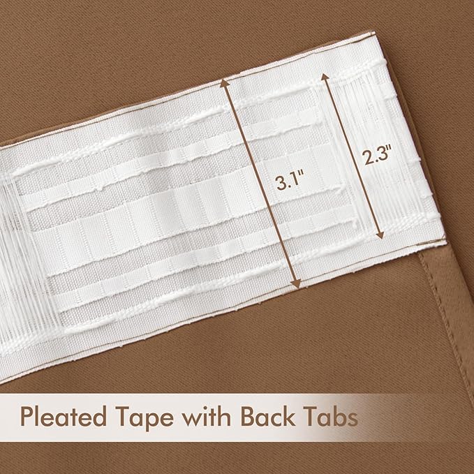 MIULEE Back Tab Blackout Curtains 108 Inch Long 2 Panels Set - Image 4