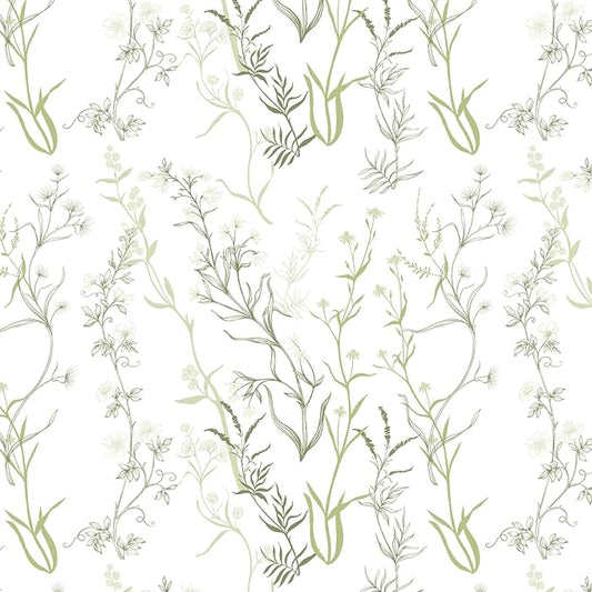 Timeet Floral Peel and Stick Wallpaper Botanical Wildflower Self Adhesive Wall by Timeet