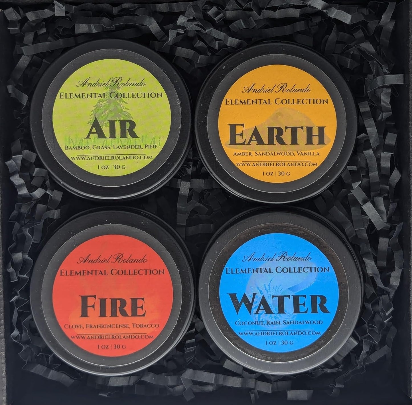 4-Pack Elemental Men's Solid Colognes, Travel-Friendly 1 oz by Andriel Rolando