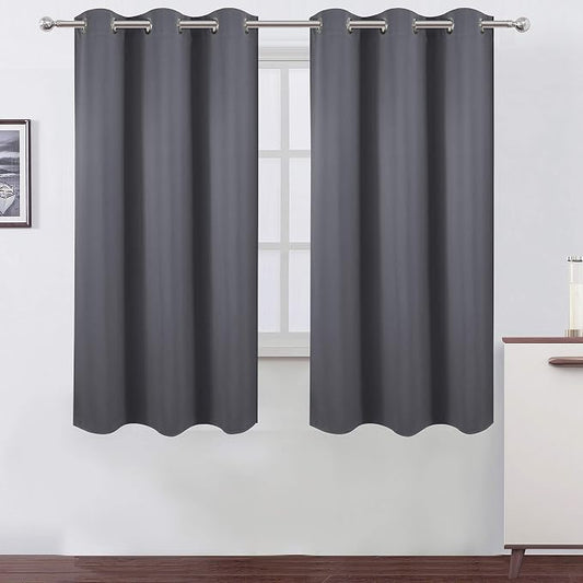 LEMOMO Grey Thermal Blackout Curtains/38 x 63 Inch/Set of 2 Panels Room by Lemomo