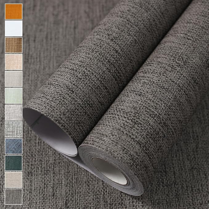 WADILE Grasscloth Peel and Stick Wallpaper 15.7in x 393.7in, Textured Contact by WADILE