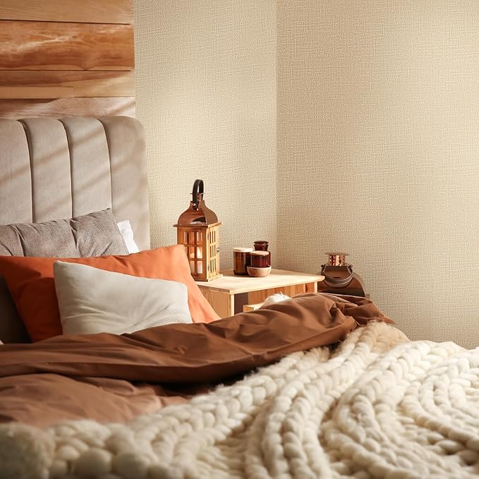 WADILE Grasscloth Peel and Stick Wallpaper 15.7in x 393.7in, Textured Contact - Image 2