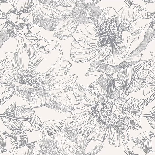 Ismoon Vintage Floral Wallpaper Peel and Stick Beige and Gray Contact Paper by Ismoon