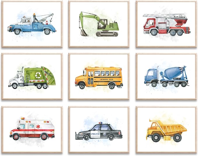 uniro Construction Room Decor for Boys, Truck Wall Art Print for Boys Room Decor by uniro