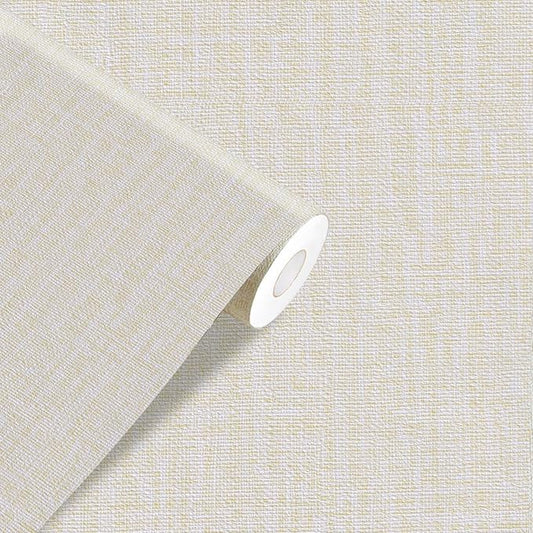 Yancorp 24"x120" Textured Fabric Cream Faux Grasscloth Peel and Stick Wallpaper by YancorpHomeDecor