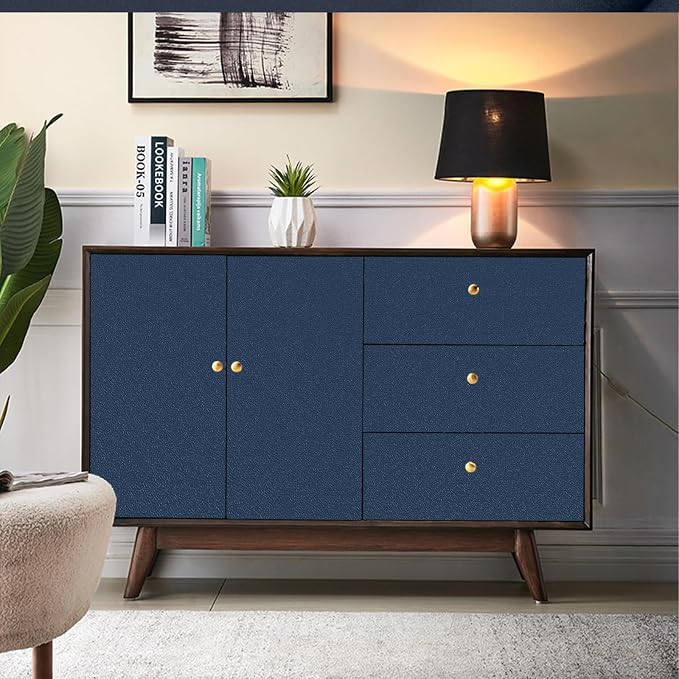 Yancorp 16"x120" Matte Gray Blue Peel and Stick Wallpaper Removable Contact - Image 3