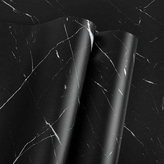 Abyssaly Black Marble Contact Paper Peel and Stick Countertops Waterproof Matte by Abyssaly