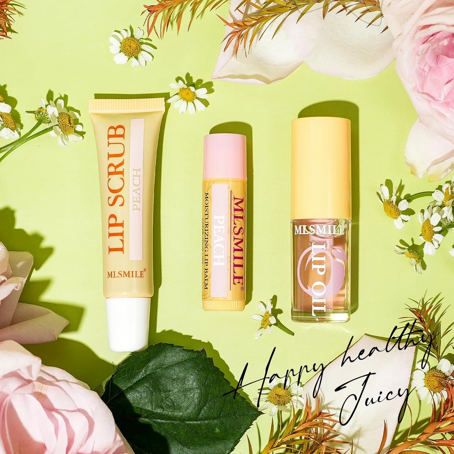 Lip Care Combo 3 pcs Set, Natural Kissers Scrub, Balm Moisturizing Oil, Vitamin E Moisturizing Treatment Overnight Treatment for Dry Chapped Lips, Nourishing Skincare Gift (03, PINK GRAPEFRUIT)