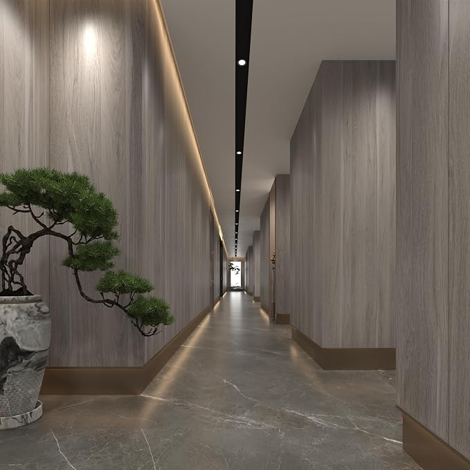 Light Wood Contact Paper for Cabinets Wood Grain Vinyl Wrap Grey Wood Wallpaper - Image 4