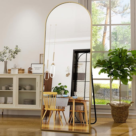GLSLAND-21x64 inch Full Length Mirror-Aluminum Alloy Frame-Arch Mirror Full by GLSLAND