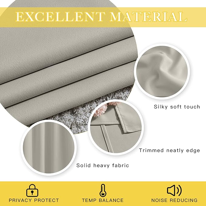 NICETOWN Room Darkening Short Curtain 54 inches Long - Image 3