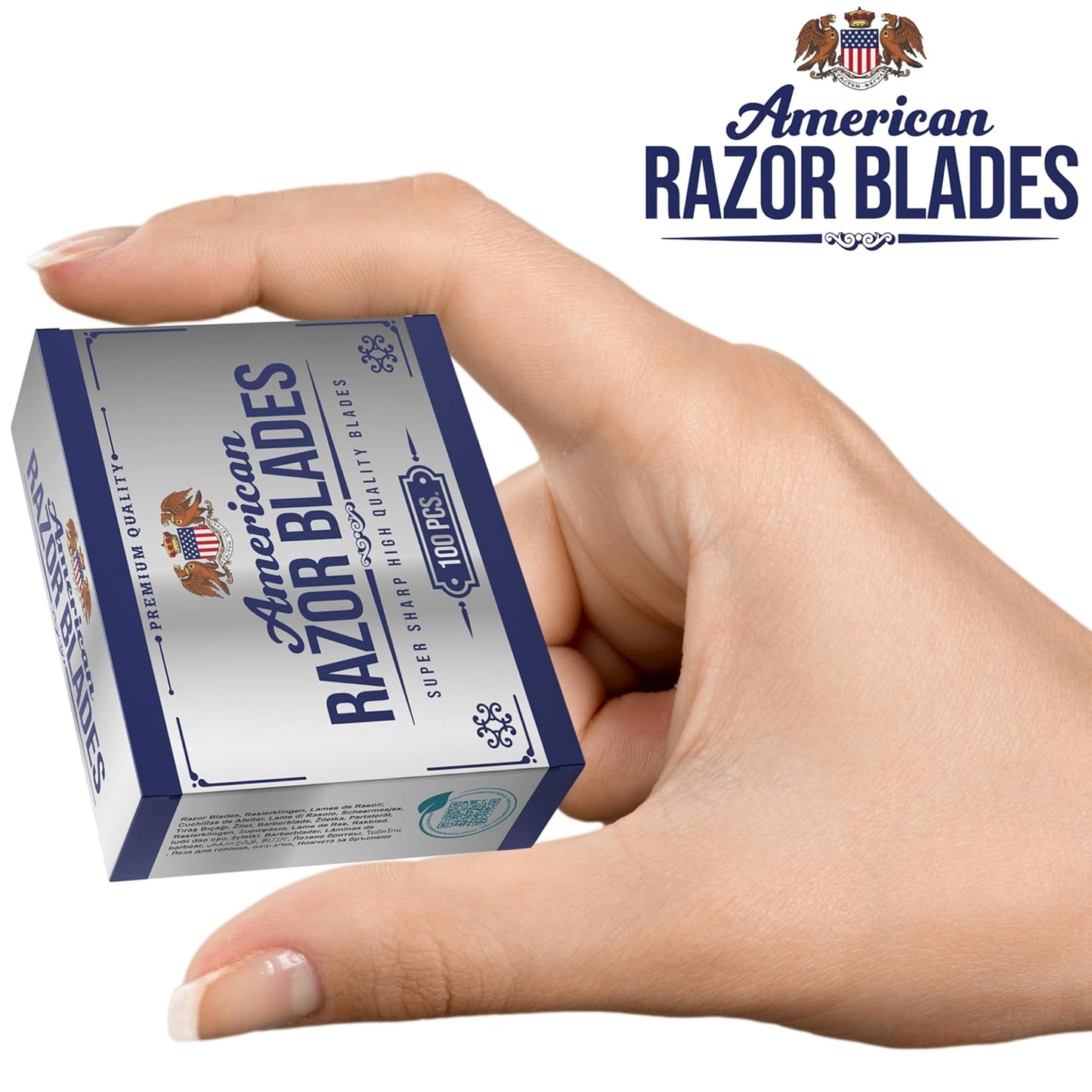 American Razor Blades by The Shave Factory - Super Sharp Double Edge Razor Blades, Japanese Steel, New Value Pack (100)