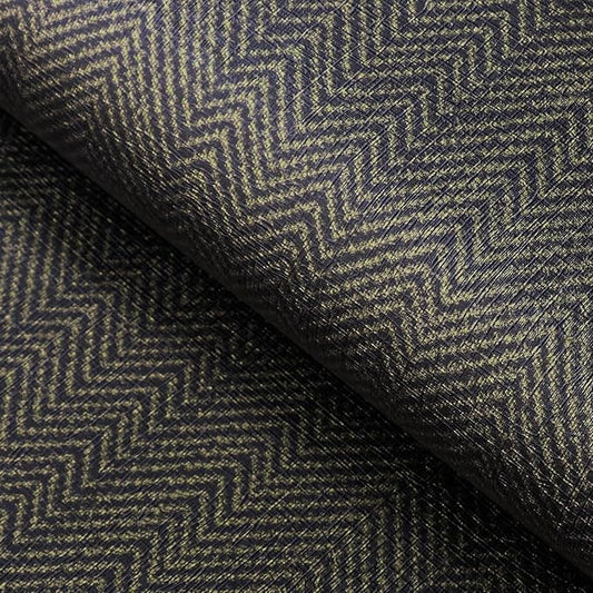 FunStick 24"x394" Black and Gold Grasscloth Peel and Stick Wallpaper Textured by FunStick