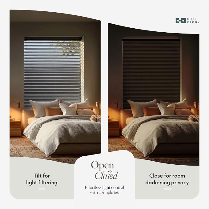 CHICOLOGY Cordless Mini Blinds for Indoor Windows, 34.25" W x 36" H, Light - Image 6