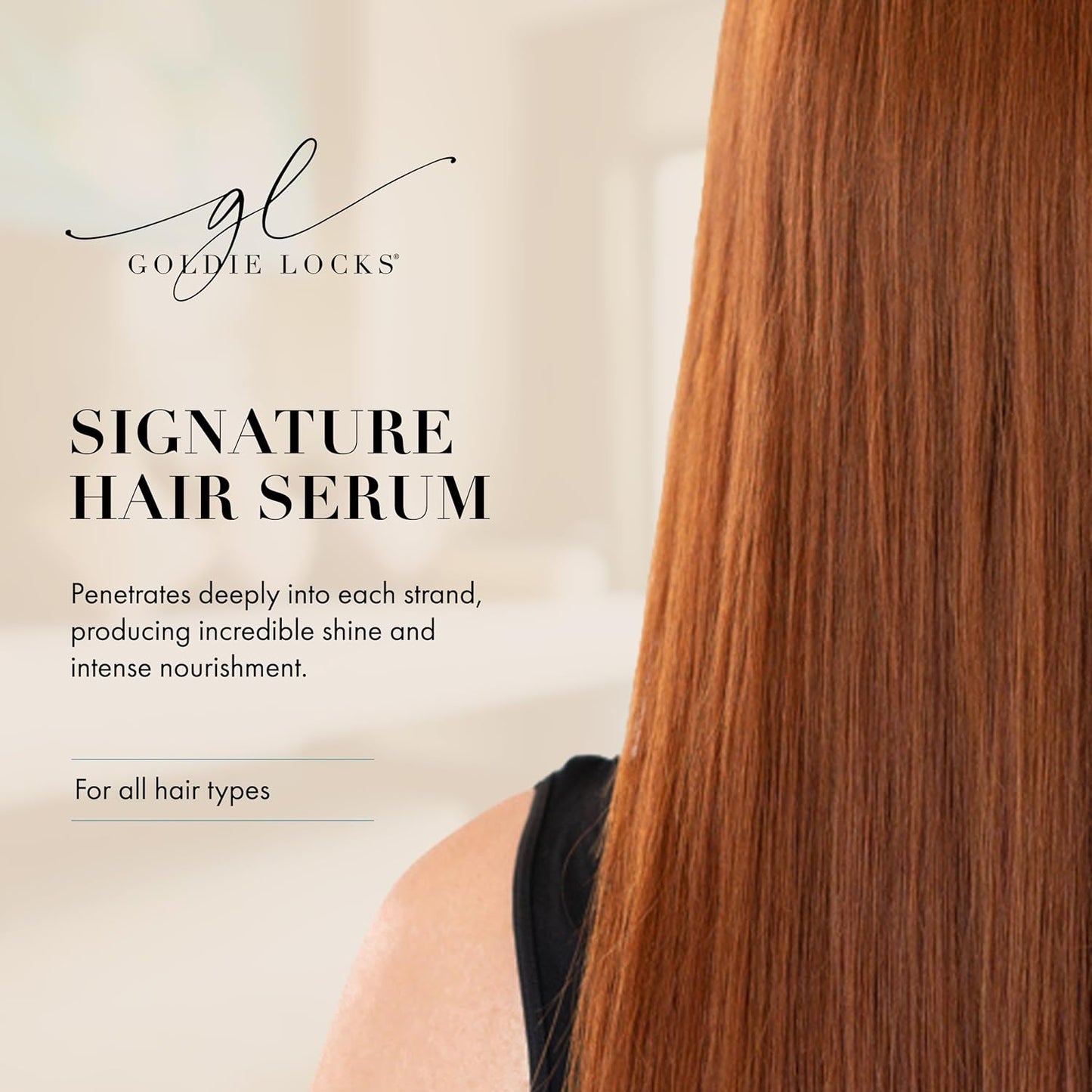 Goldie Locks Signature Hair Serum - Anti-Frizz and Humidity Control - Lightweight Shine Enhancer - Safe for Extensions and Color-Treated Hair - Protein-Free - 1.7 fl oz