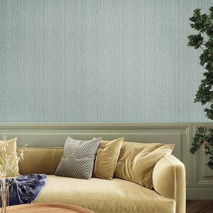 CRE8TIVE Mint Green Grasscloth Peel and Stick Wallpaper Faux Grasscloth Contact - Image 2