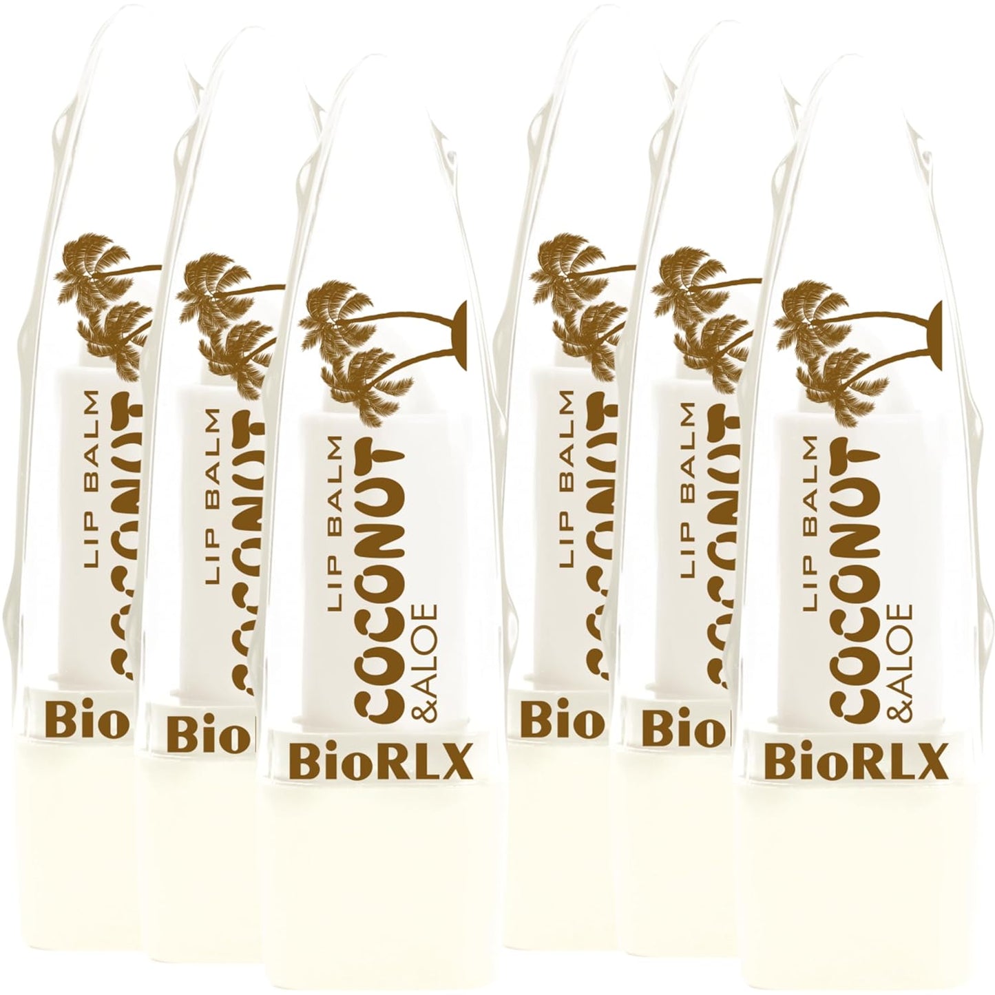 BioRLX Coconut Oil Lip Balm - Natural Hydration with Coconut’s Nourishing Properties for Everyday Lip Care (Three Lip Balm) (Coconut, 0.12 Ounce (Pack of 3))