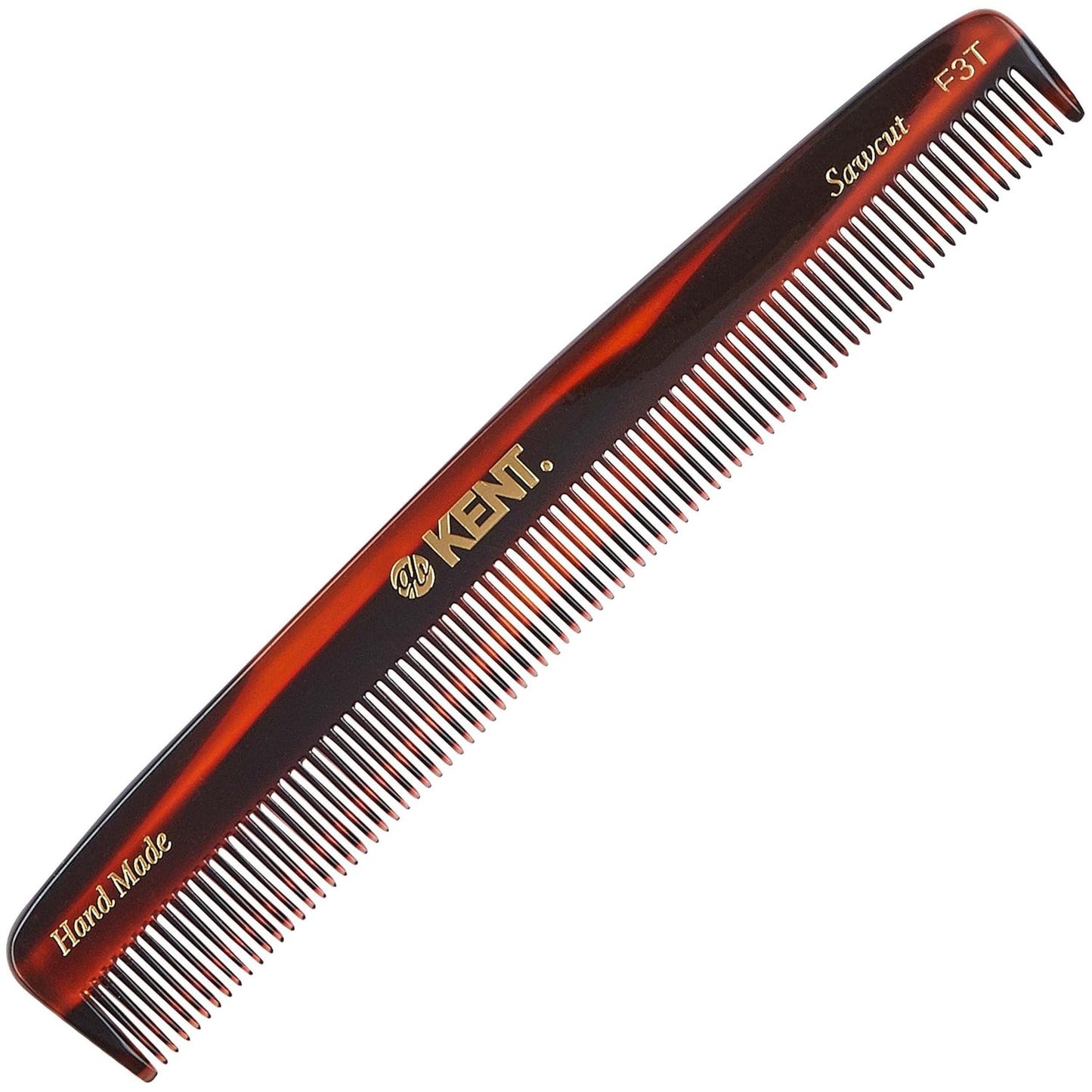 Kent F3T Fine Tooth Comb for Hair Parting, Handmade Combs for Men and Straightening Comb for Women, Dandruff Remover Kent Mens Combs for Fine Hair