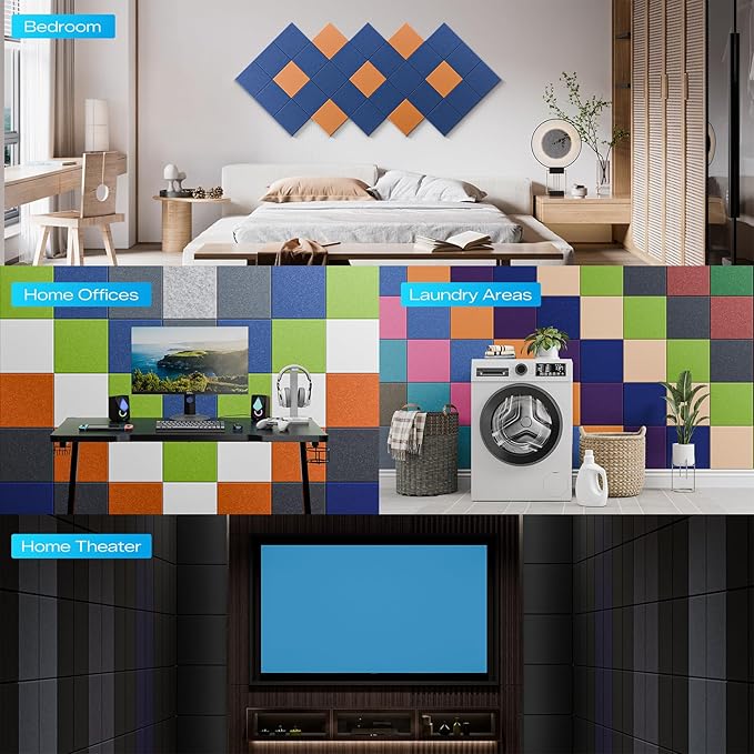 18 Pack Acoustic Panels for Walls, Sound Absorbing Foam Panels for Home & - Image 6