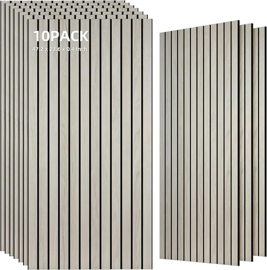 TO-TH Wood-Look Acoustic Wall Panels, 10 Pack 47.2” x 23.6” Acoustic Panels by TO-TH
