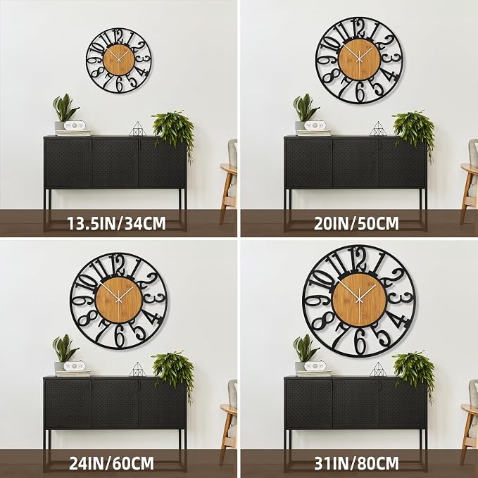Large Wall Clock for Living Room Decor, 32 Inch Non Ticking Silent, Battery - Image 2