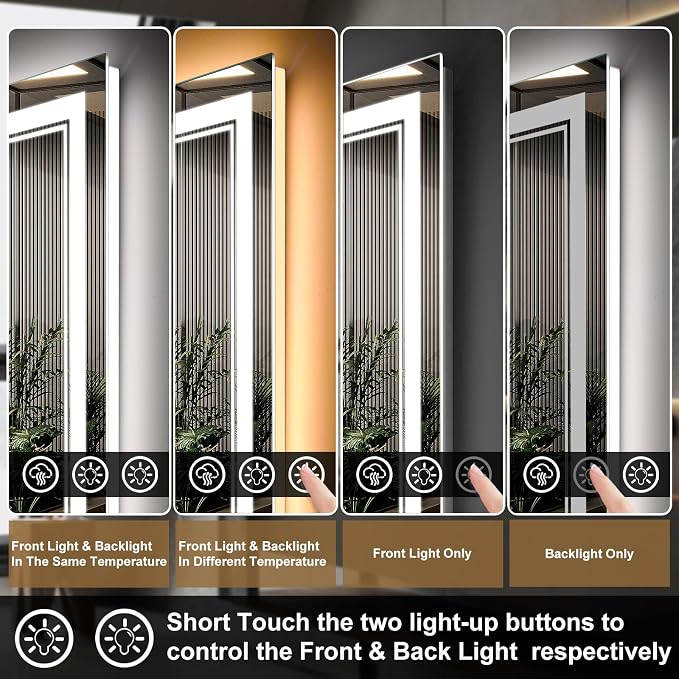 Ratsamee 40x36 Inch LED Bathroom Mirror - Image 4