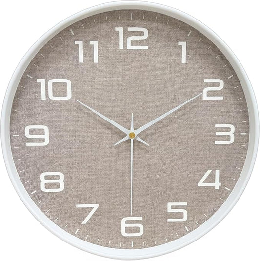 Silent Wall Clock with Large Numbers, 10 Inch Battery Operated Analog Clock by MABPEDO