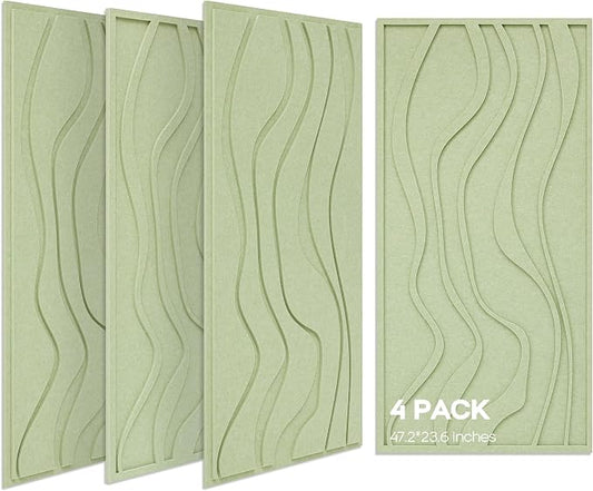 BUBOS 4 Pack Large Acoustic Panels, Total-Size 47.2 x 23.6 Inches Soundproof by BUBOS