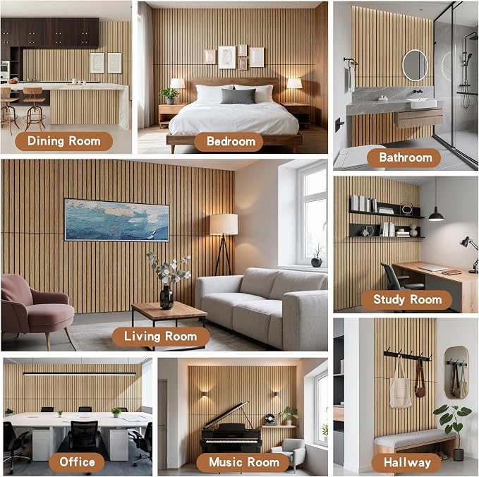 Wood Veneer Sound Panels, 10 Pack 47.2”x23.6” Wall Panels, Decorative Acoustic - Image 7