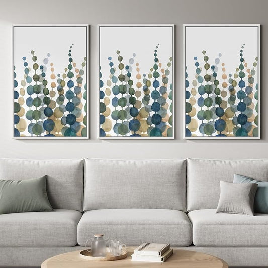 Framed Coastal Wall Art for Living Room, Large Modern Watercolor Botanical by Cuspin