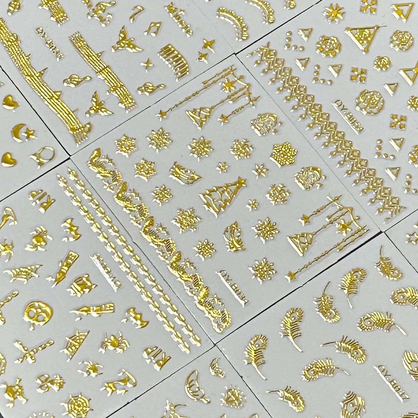 30 Sheets Gold Nail Art Stickers Gold Flower Butterfly Nail Stickers Star Line Self-Adhesive Nail Decals Acrylic Nails DIY Design Nail Supplies for Women and Girls