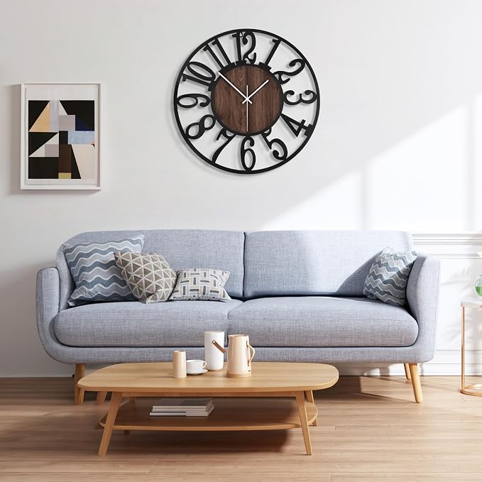Large Wall Clock for Living Room Decor, 16 Inch Non Ticking Silent, Battery - Image 8