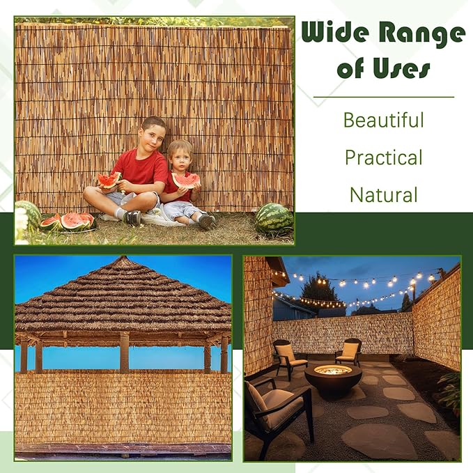 Barydat 1 Pcs 6 x 10 ft Reed Fence Roll, 85% Shade Bamboo Privacy Screen - Image 6