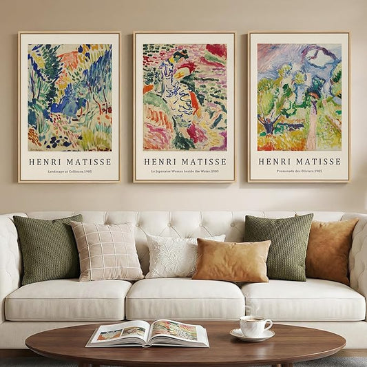 Large Framed Matisse Wall Art for Living room, Retro Vintage Matisse Famous by Cuspin