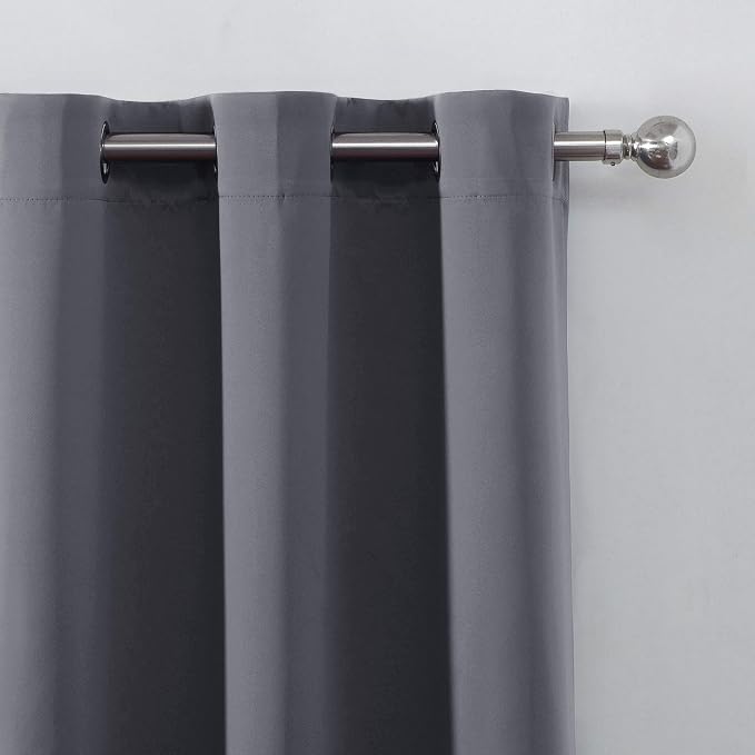 LEMOMO Grey Thermal Blackout Curtains/52 x 95 Inch/Set of 2 Panels Room - Image 7