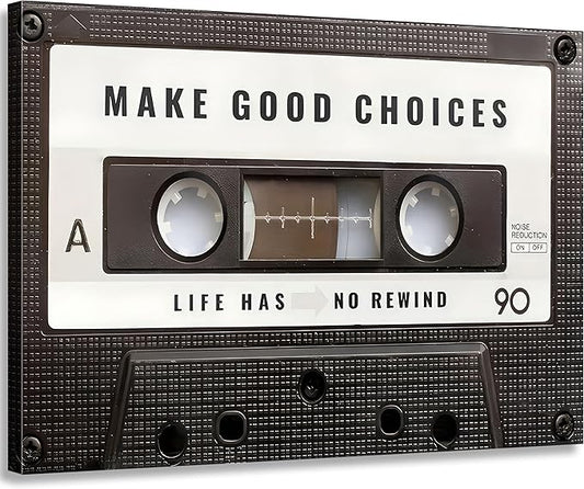 Inspirational Office Canvas Wall Art Picture Vintage Cassett Tape Prints Make by Unknown