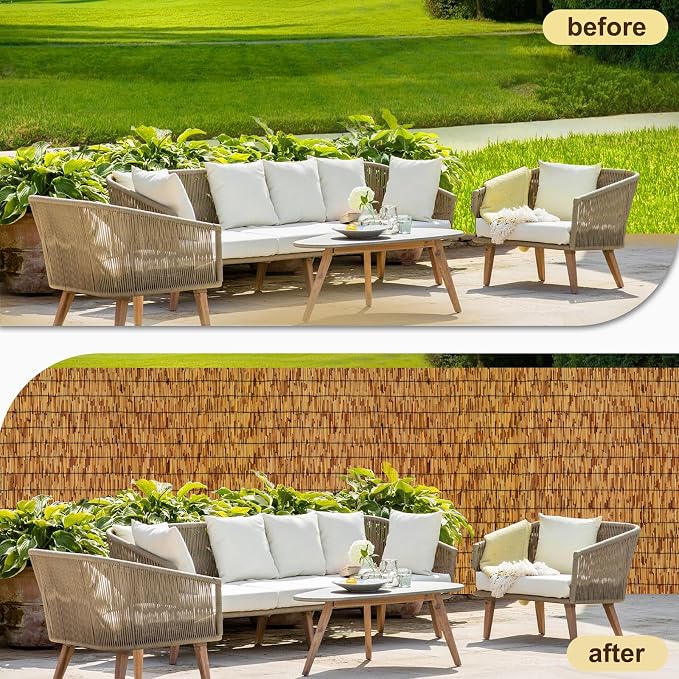 Reed Fencing Rolls, Patio Privacy Screen 5 Feet High, Decorative Bamboo Fence - Image 6