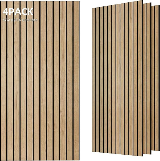 TO-TH Wood-Look Acoustic Panel, 4 Pack 47.2” x 23.6” Soundproof Wall Panels by TO-TH