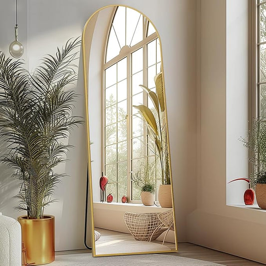Sweetcrispy 59"x16" Arched Full Length Mirror, Leaning or Standing Full Body by Sweetcrispy