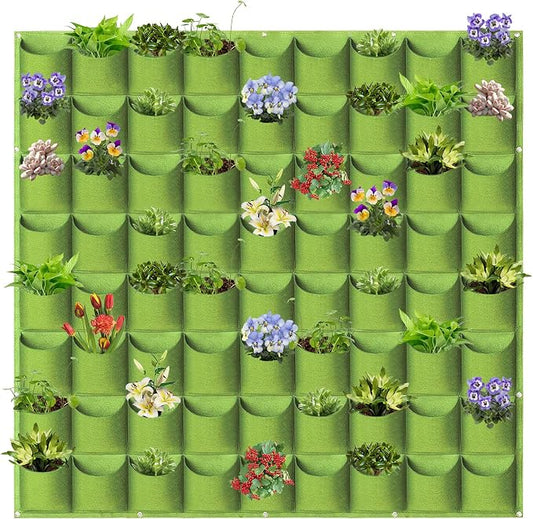 LITLANDSTAR Hanging Vertical Wall Planter, 72 Pockets, 100cm x 100cm, by LITLANDSTAR